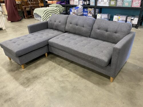 Light Grey Upholstered Sectional