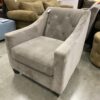 Grey Velvet Tufted Accent Chair