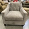 Grey Velvet Tufted Accent Chair