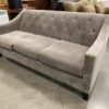 Grey Velvet Tufted Sofa