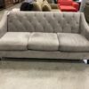 Grey Velvet Tufted Sofa