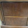 Set of 2 Dark Stain Wood Nightstand with Carved Detail