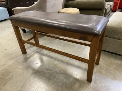 Counter Height Leather Bench