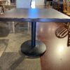 36" Square Table with Metal Pedestal Base