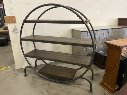 WORLD MARKET  Large Round Industrial Shelving Unit