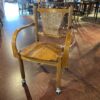 Cane and Oak Bentwood Chair on Caster Wheels (Set of 6)