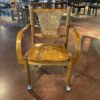 Cane and Oak Bentwood Chair on Caster Wheels (Set of 6)