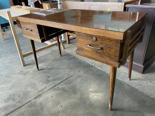 Vintage MCM Wood 2 Drawer Desk