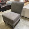 Brown Geometric Pattern Armless Accent Chair