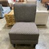 Brown Geometric Pattern Armless Accent Chair