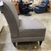 Brown Geometric Pattern Armless Accent Chair