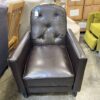 Brown Leather Tufted Armchair