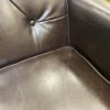 Brown Leather Tufted Armchair