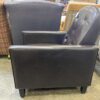 Brown Leather Tufted Armchair
