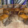 Cane and Oak Bentwood Chair on Caster Wheels (Set of 6)