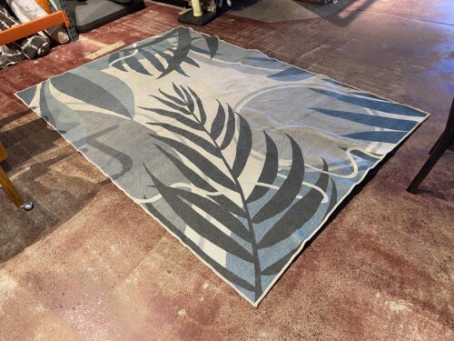 RUGGABLE PET FRIENDLY Tulum Ivory Blue Rug with Pad (71"x105")