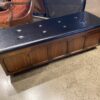LANE Cedar Chest with Black Tufted Top and Casters Wheels