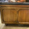 LANE Cedar Chest with Black Tufted Top and Casters Wheels