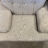 Low Set Striped Pattern Chair with Matching Ottoman