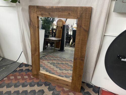 Large Rustic Wooden Hanging Mirror