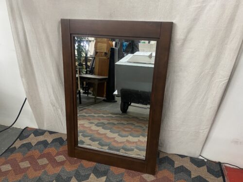 Dark Wooden Hanging Wall Mirror