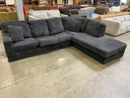 ASHLEY Navy Blue Chenille Sectional