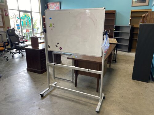 Rolling White Dry Erase Board with Markers