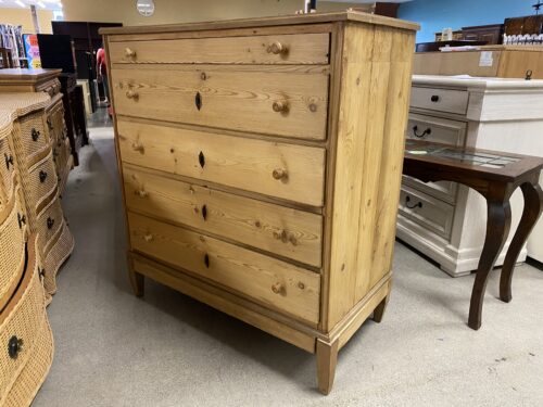 Vintage Rustic Solid Wooden Blonde 5-Drawer Dresser