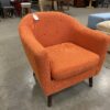 Orange Accent Chair with Wood Legs