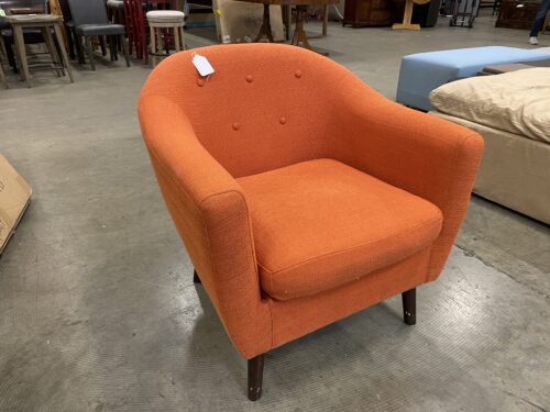Orange Accent Chair with Wood Legs
