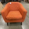 Orange Accent Chair with Wood Legs
