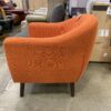 Orange Accent Chair with Wood Legs