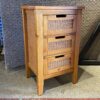 Solid Wood 3-Drawer Storage Tower w/ Woven Panels