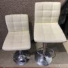 Adjustable White Barstool Set