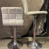 Adjustable White Barstool Set