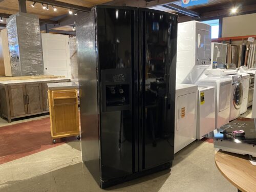KITCHENAID Black Double Door Refrigerator w/ Dispenser Model #KSRS25CNBL00