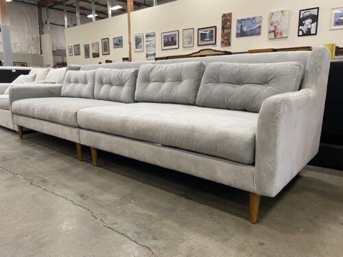 WEST ELM Light Grey Modern 2-Piece Sectional