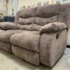 Brown Upholstered Manual Reclining Loveseat
