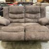 Brown Upholstered Manual Reclining Loveseat