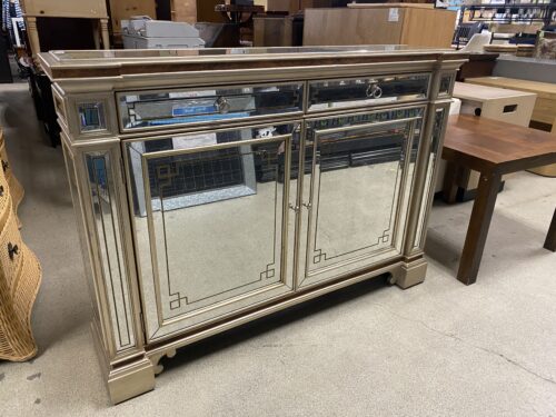 FERGUSON COPELAND LTD.  Glass Credenza w/ Foil Inlay