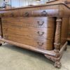 Vintage Ornate Carved Solid Wood Longboy Dresser