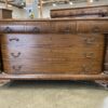 Vintage Ornate Carved Solid Wood Longboy Dresser
