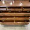 Vintage Ornate Carved Solid Wood Longboy Dresser