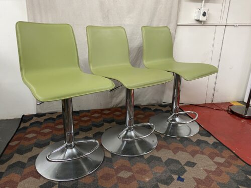 3 Pistachio Colored Bar Chairs