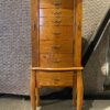Blonde Jewelry Chest w/ Side Open Hanging Storage