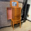 Blonde Jewelry Chest w/ Side Open Hanging Storage