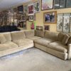 CRATE AND BARREL Velvet Tan L-Shape Sectional