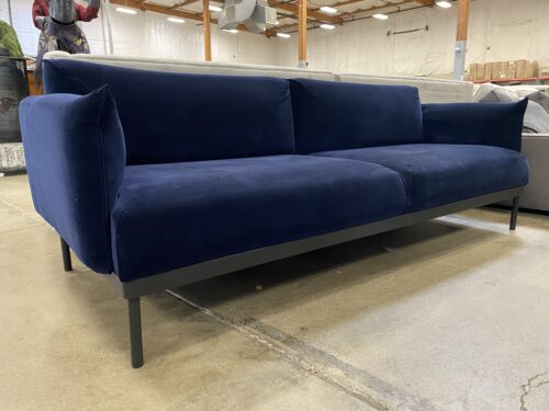 IKEA Applaryd Modern Dark Blue Velvet Sofa