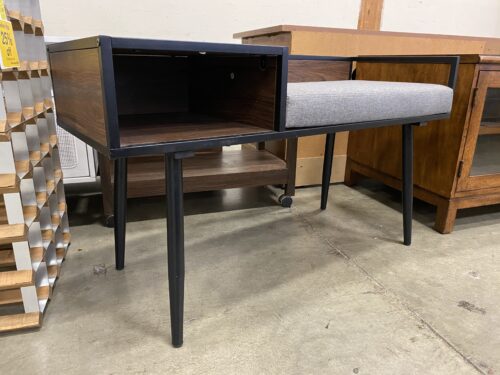 WALKER EDISON Modern Wood & Metal Bench w/ Cubby