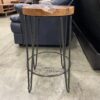 CRATE & BARREL Set of 4 Rustic Live Edge Counter Stools